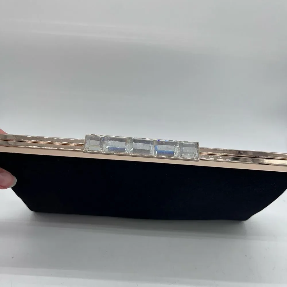 Black Clutch Nordstrom with Gold Chain